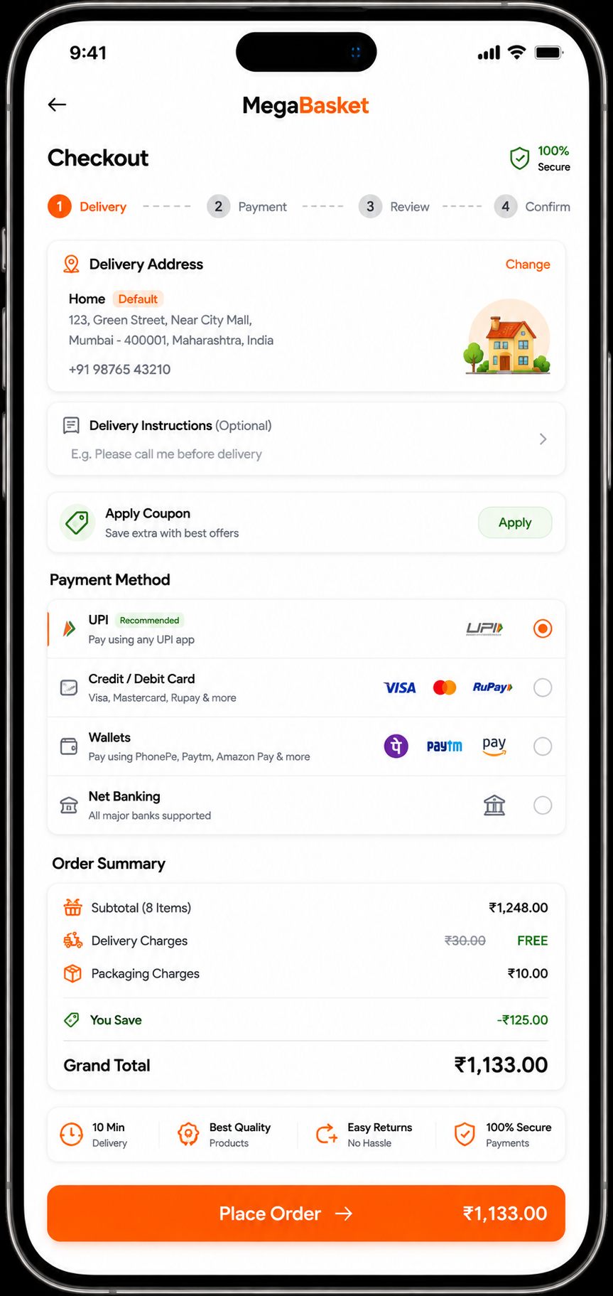 Checkout — MegaBasket Storefront