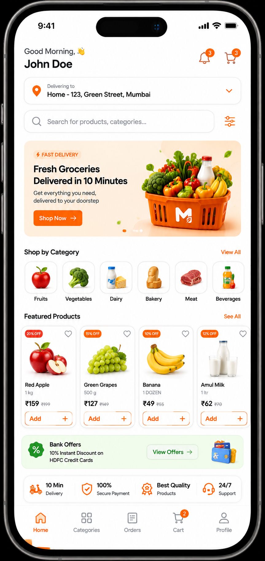 MegaBasket customer app